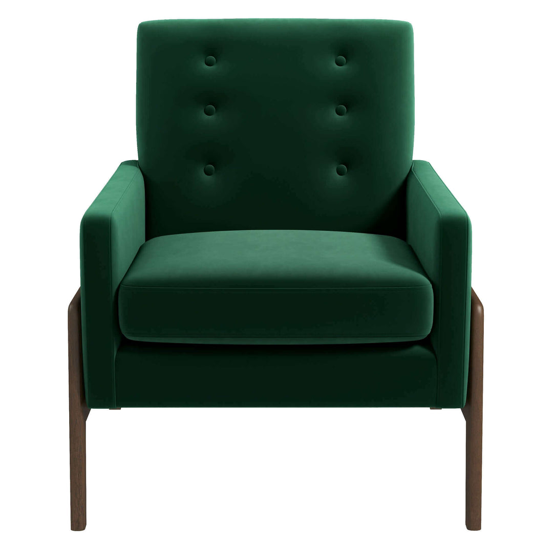 The Cole Solid Wood Green Velvet Lounge Chair Era and Style Inspired Home Décor 7