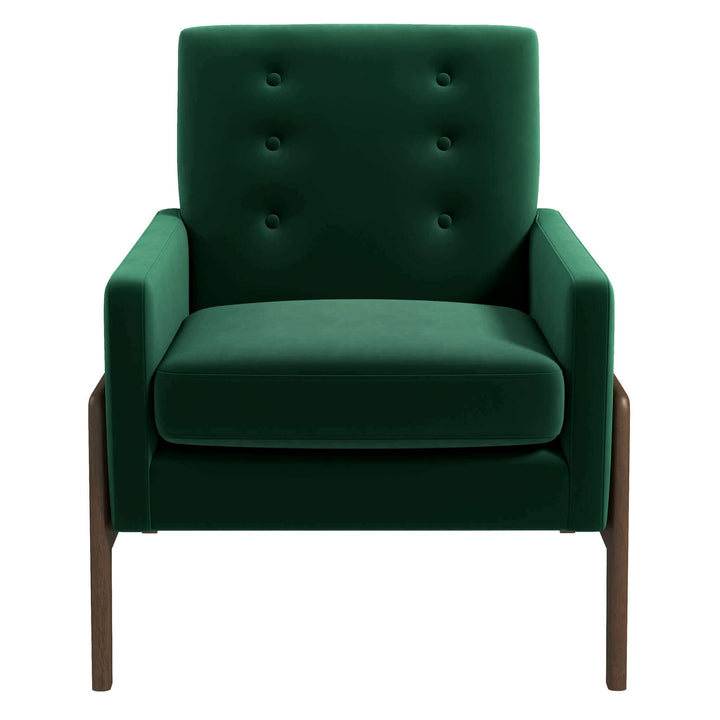 The Cole Solid Wood Green Velvet Lounge Chair Era and Style Inspired Home Décor 7