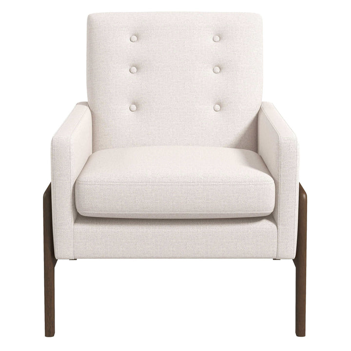 The Cole Solid Wood Beige Velvet Lounge Chair Era and Style Inspired Home Décor 8