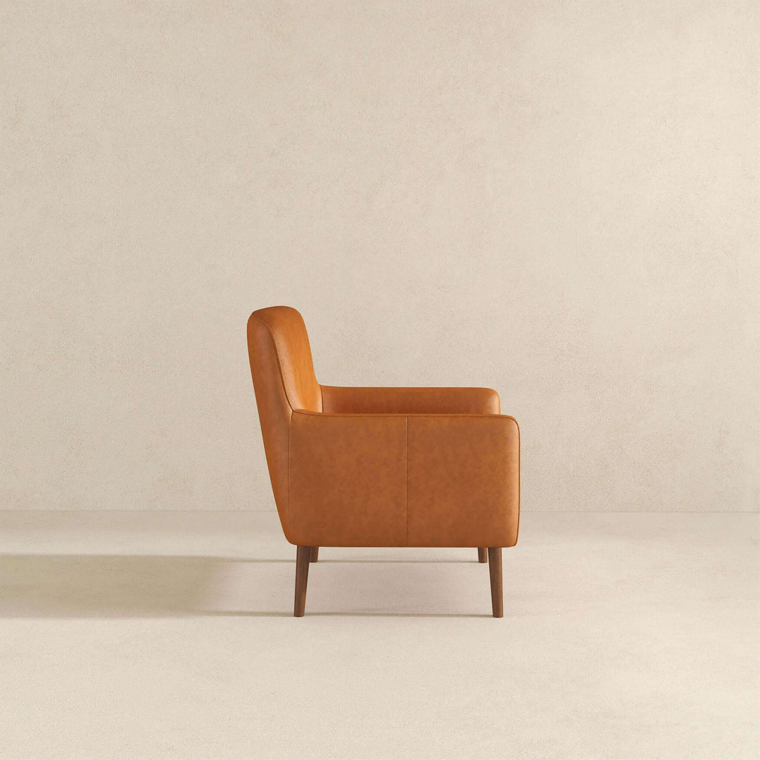 The Claire Genuine Leather Lounge Chair In Tan Era and Style Inspired Home Décor 7