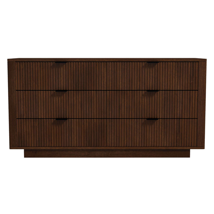 The Lola Mid Century Modern Walnut Dresser With 6 Drawers Era and Style Inspired Home Décor 7