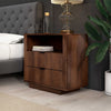 The Lola Mid Century Modern Walnut Nightstand 2-Drawer Bed Side Table Era and Style Inspired Home Décor 2