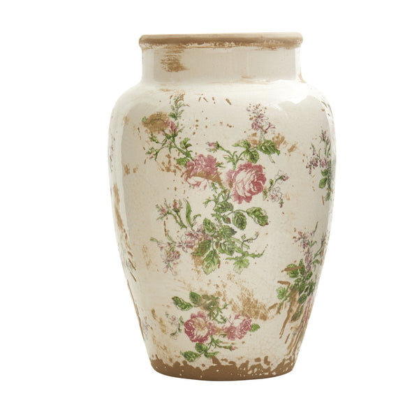 12.5” Tuscan Ceramic Floral Print Vase