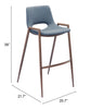 The Desi Barstool (Set of 2) Azure Gray & Walnut  Era and Style Inspired Home Decor 1