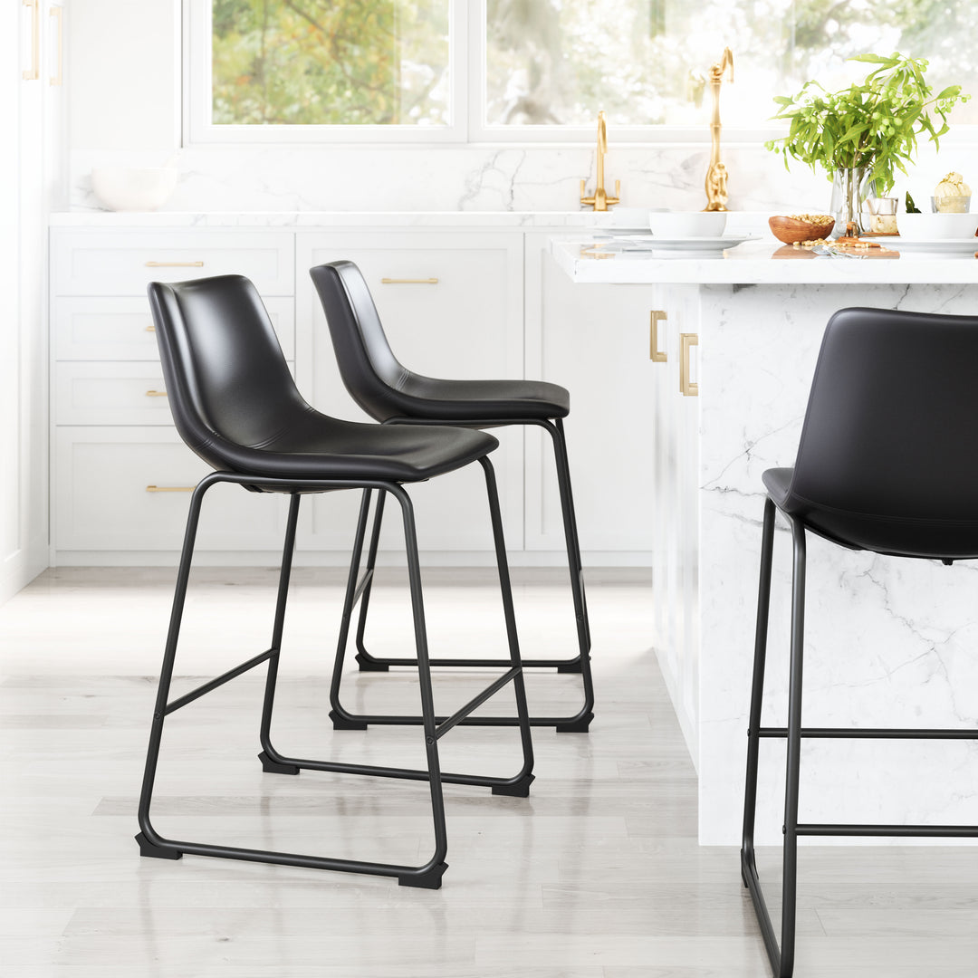 The Smart Counter Stool (Set of 2) Black  Era and Style Inspired Home Decor 1