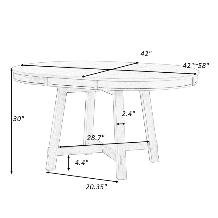 Rustic Planked Top Farmhouse Dining Table with Adjustable Length