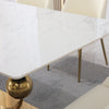 Carrara White Stone Dining Table with 6 Chairs