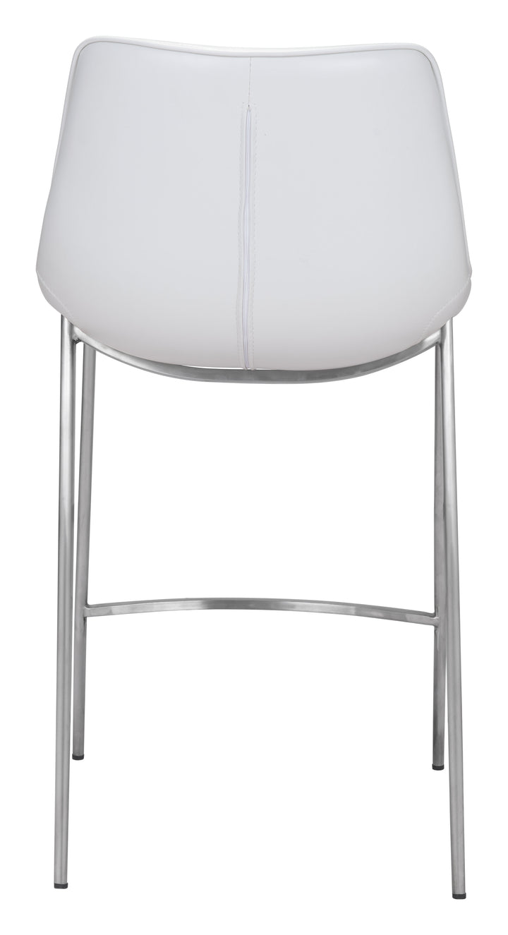 The Magnus Counter Stool (Set of 2) White & Silver  Era and Style Inspired Home Decor 1