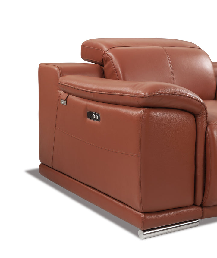 Genuine Italian Leather Power Reclining Sofa