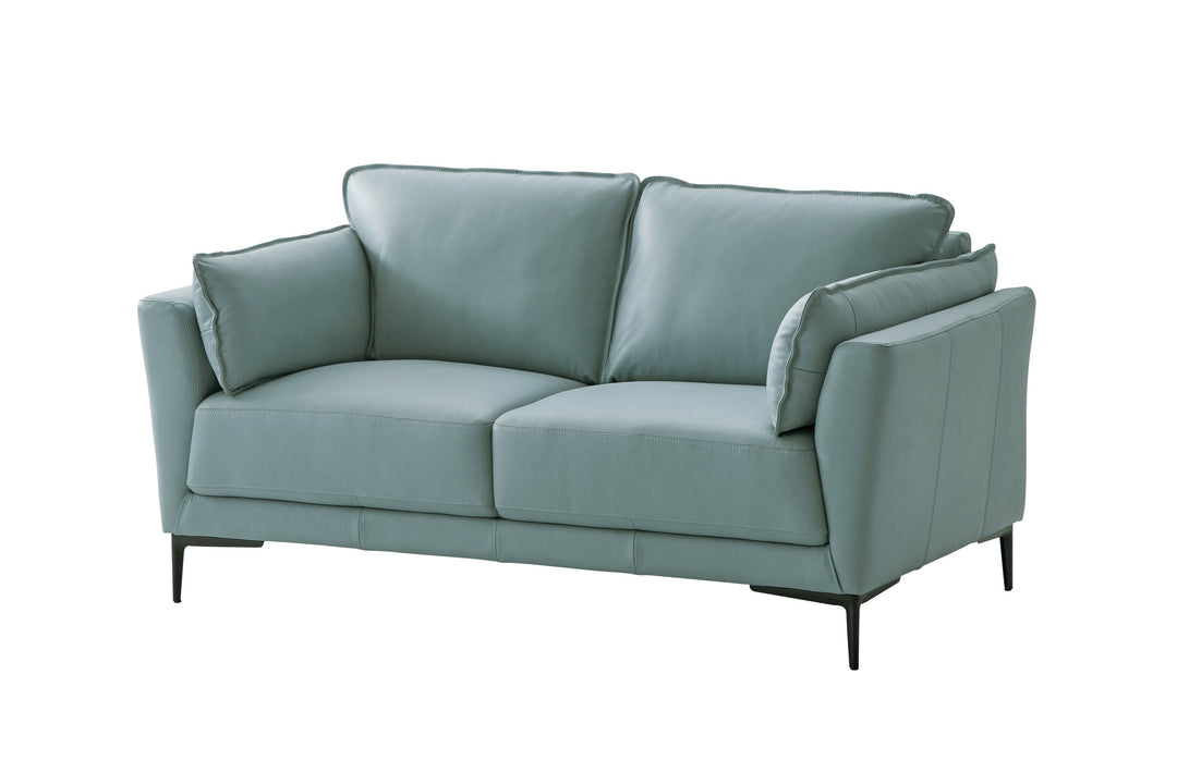 ACME Mesut Loveseat, Light Blue Top Grain Leather