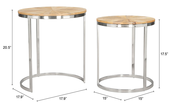 The Bari Nesting Table Set (2-Piece) Natural  Era and Style Inspired Home Decor 1