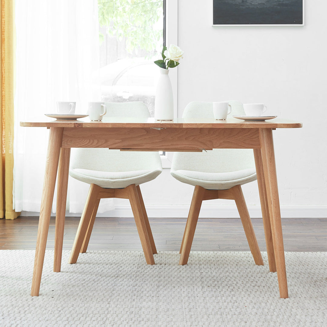 Natural Solid Oak Round Corner Dining Table