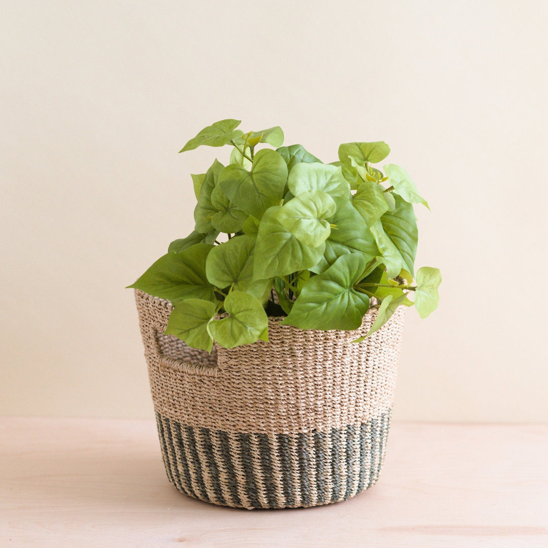 Grey + Natural Tapered Basket - Storage Baskets