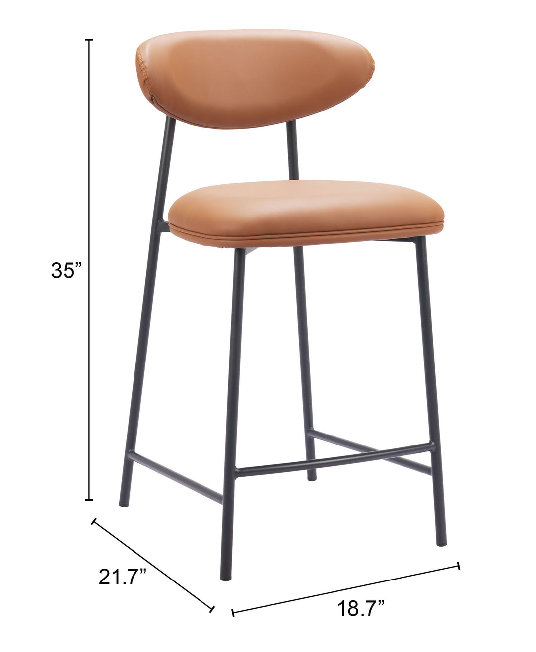 The Rorun Counter Stool (Set of 2) Brown  Era and Style Inspired Home Decor 1