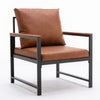 Faux Leather Accent Chair with Metal Frame