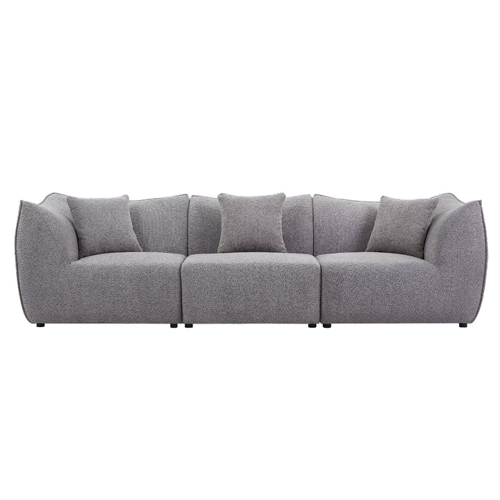 Plush Teddy Fleece Modern Deep 3-Seat Sofa