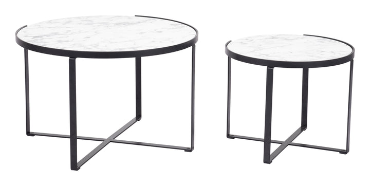 The Brioche Coffee Table Set (2-Piece) White & Black  Era and Style Inspired Home Decor 1