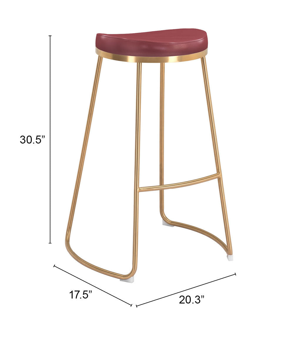 The Bree Barstool (Set of 2) Burgundy & Gold  Era and Style Inspired Home Decor 1