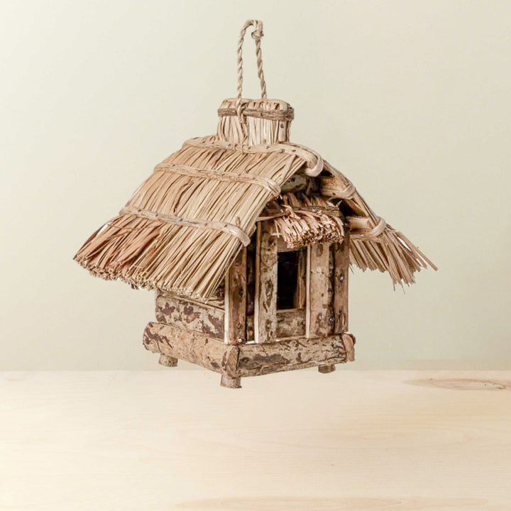 Square Tiki Birdhouse - Boho Decor