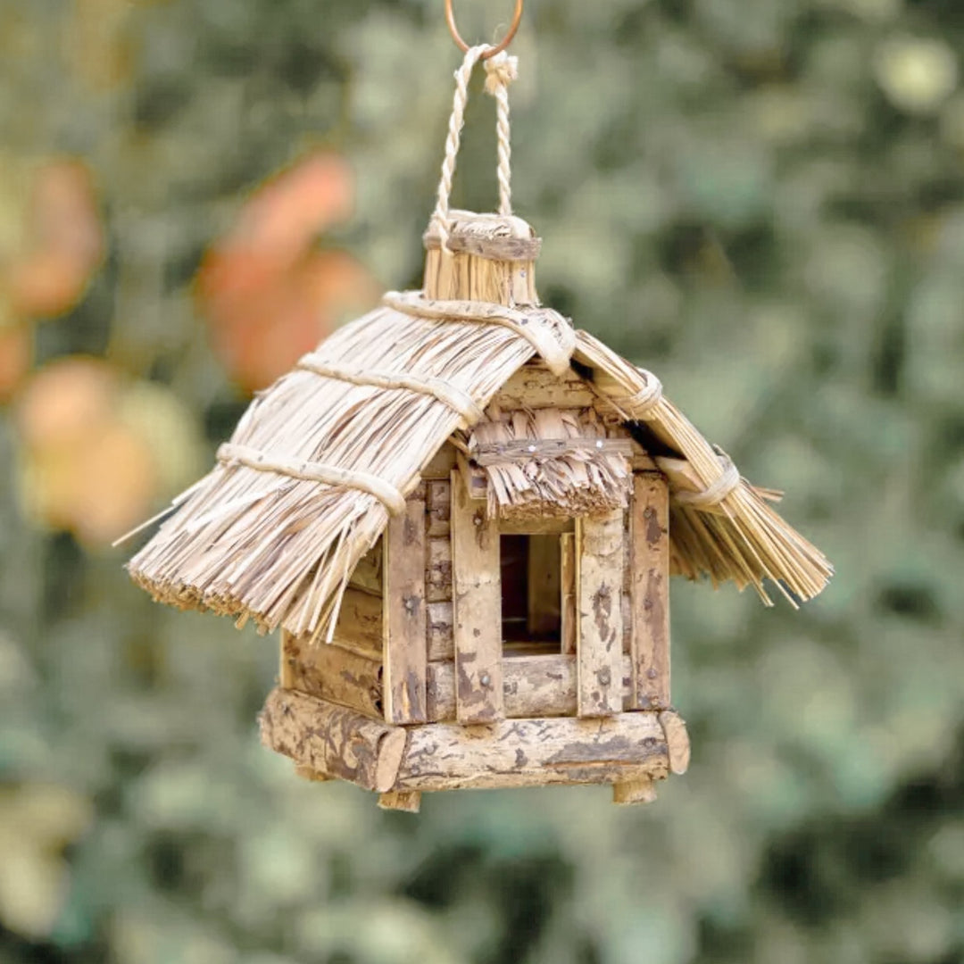 Square Tiki Birdhouse - Boho Decor