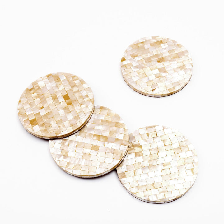 Blocked Mother-of-Pearl Coasters