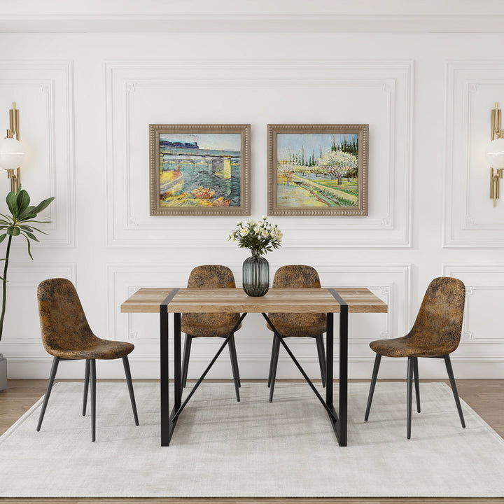 Dining Table and 4 Modern Dining Chairs Set