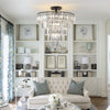 Modern Black Large Crystal Chandelier