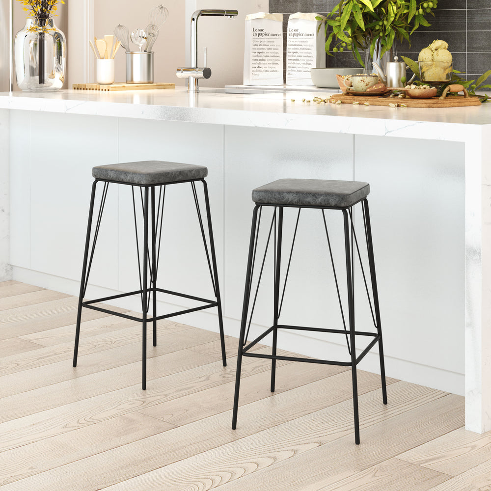 The Samuel Barstool (Set of 2) Vintage Black  Era and Style Inspired Home Decor 1