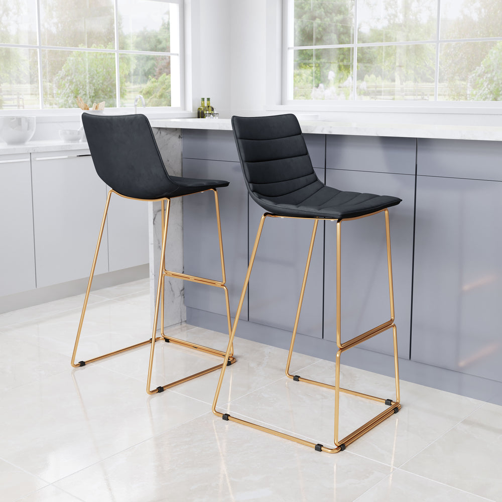 The Adele Barstool (Set of 2) Black & Gold  Era and Style Inspired Home Decor 1