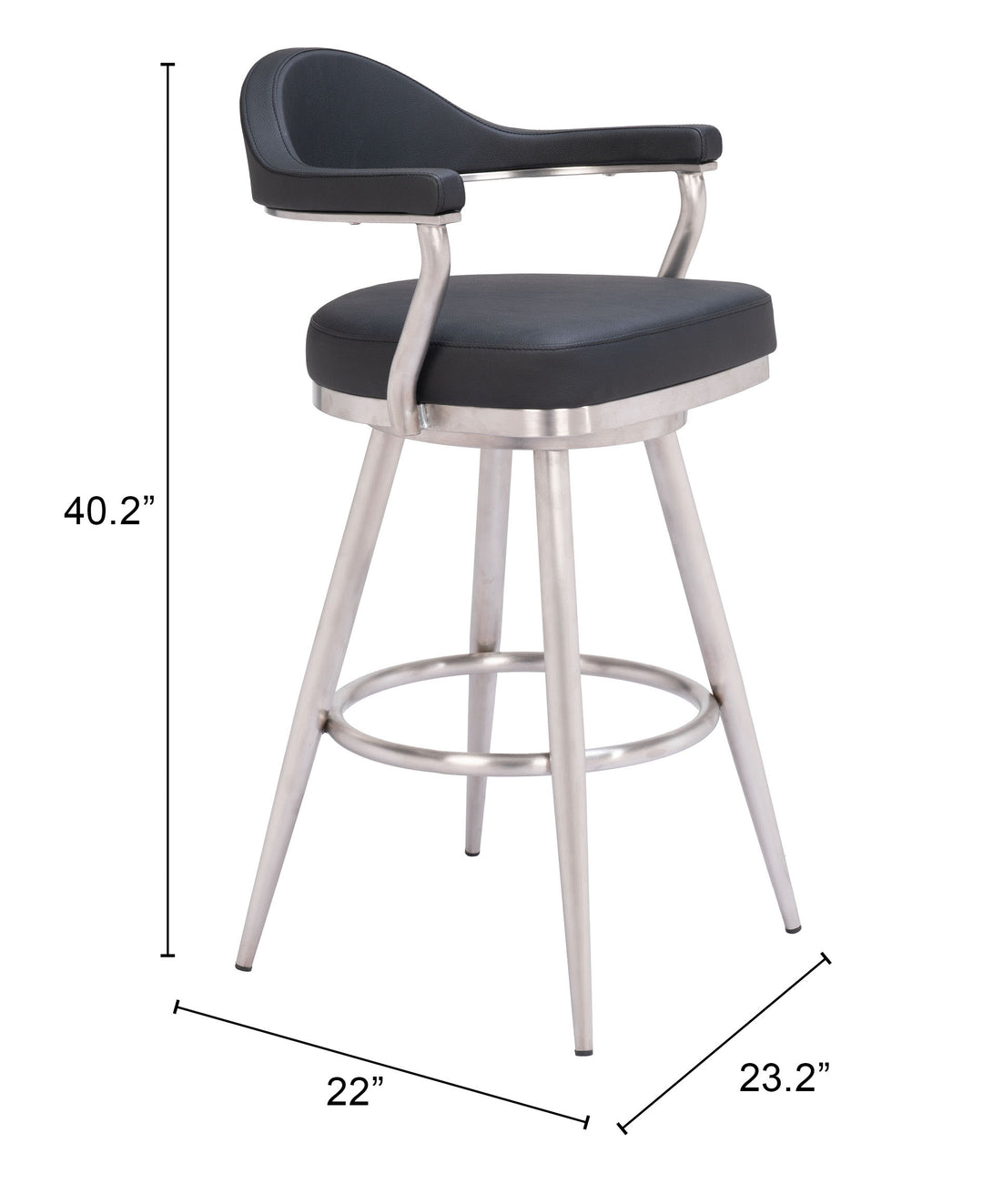 The Vagur Swivel Barstool Black  Era and Style Inspired Home Decor 1