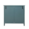 Elegant 2-Door Cabinet with Natural Rattan Weaving