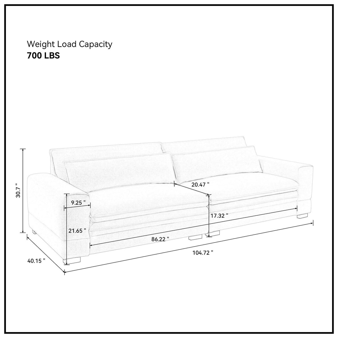 Mid-Century Modern Upholstered Sofa Couch