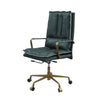 ACME Tinzud Dark Green Top Grain Leather Office Chair