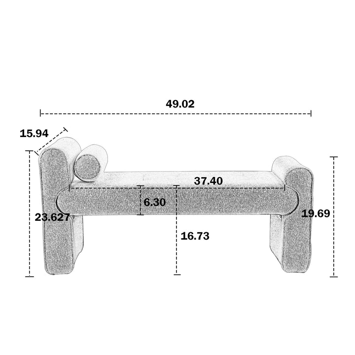 Loop Gauze Modern Ottoman Bench