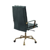 ACME Tinzud Dark Green Top Grain Leather Office Chair