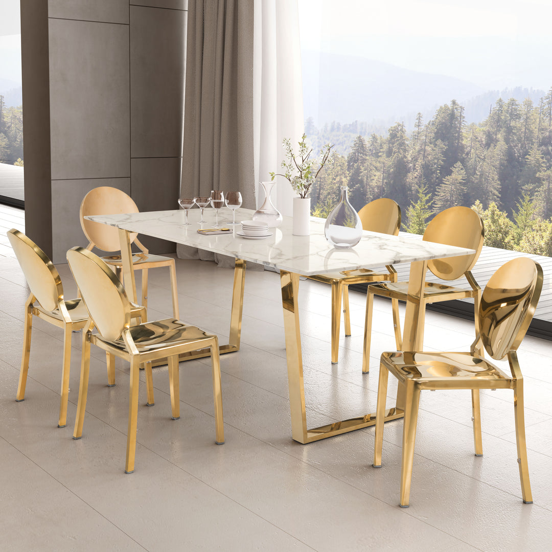 The Atlas Dining Table White & Gold  Era and Style Inspired Home Decor 1