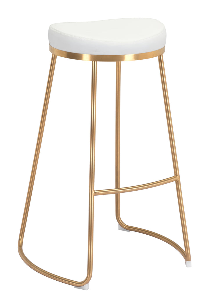 The Bree Barstool (Set of 2) White & Gold  Era and Style Inspired Home Decor 1