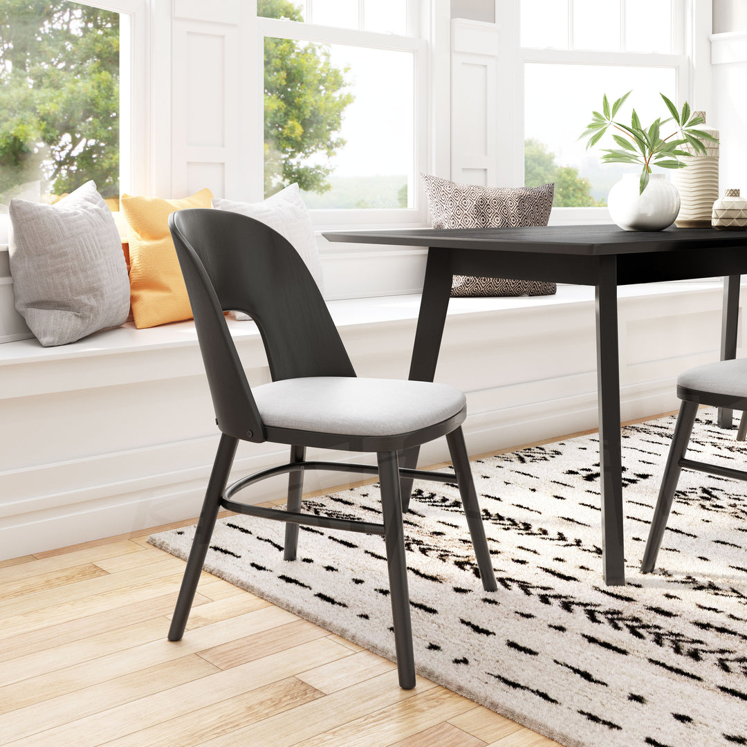 The Iago Dining Chair (Set of 2) Gray & Black  Era and Style Inspired Home Decor 1