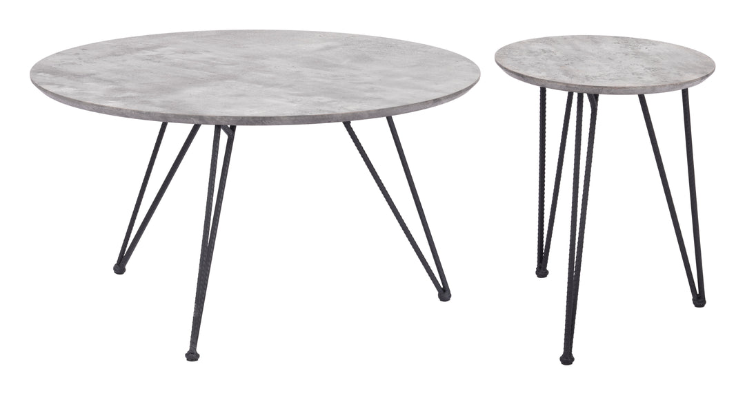 The Kerris Coffee Table Set (2-Piece) Gray & Black  Era and Style Inspired Home Decor 1