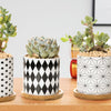 Black and White Geometric Planters Set of 3