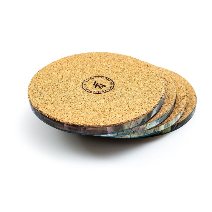 Black Mother of Pearl Coasters (set of 4)