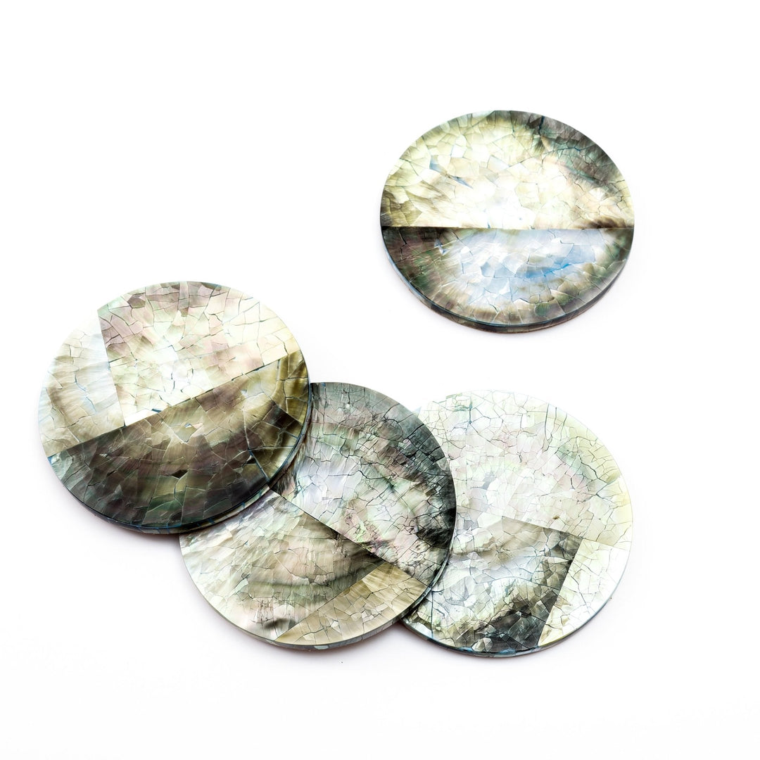 Black Mother of Pearl Coasters (set of 4)