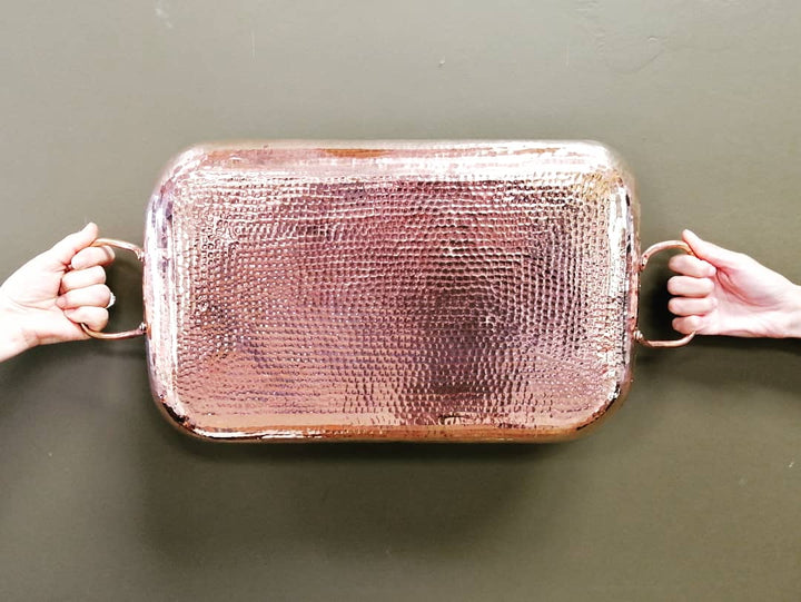 Copper Tray - 18.7"x 10.8"x 1.6"