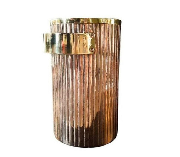 Copper Champagne Ice Bucket with Brass Decor