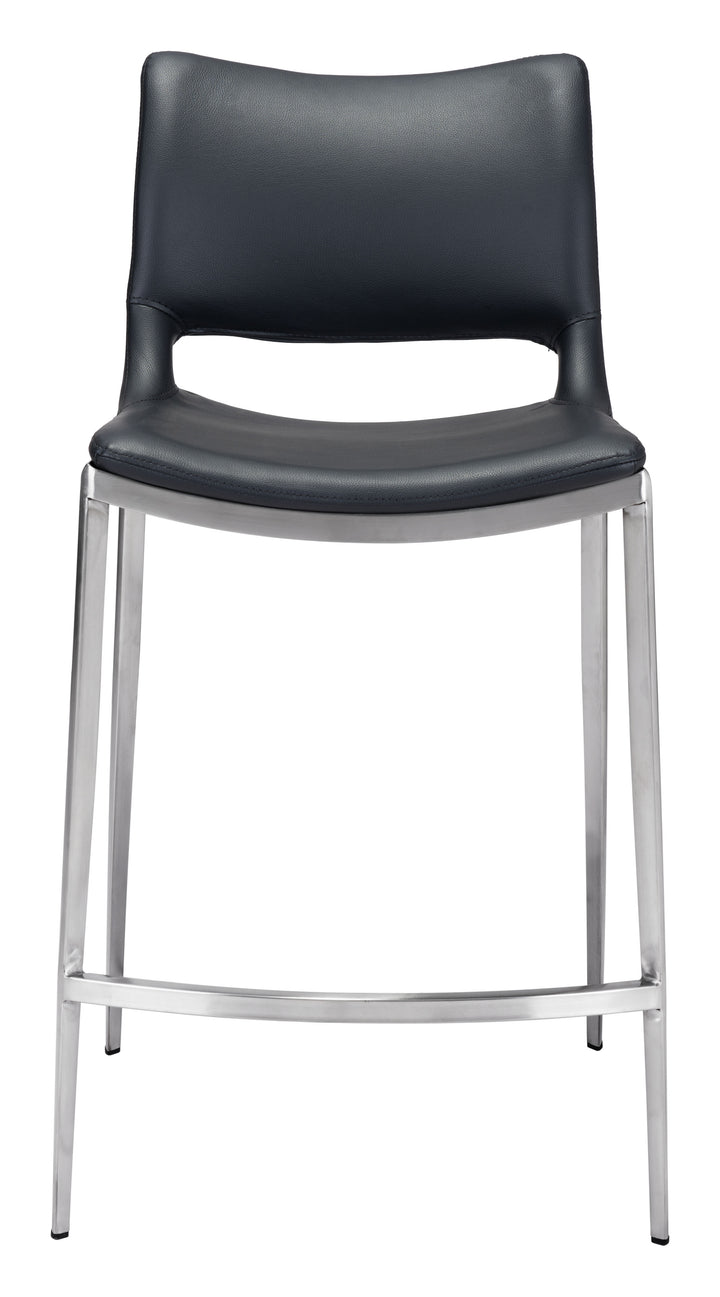 The Ace Counter Stool (Set of 2) Black & Silver  Era and Style Inspired Home Decor 1