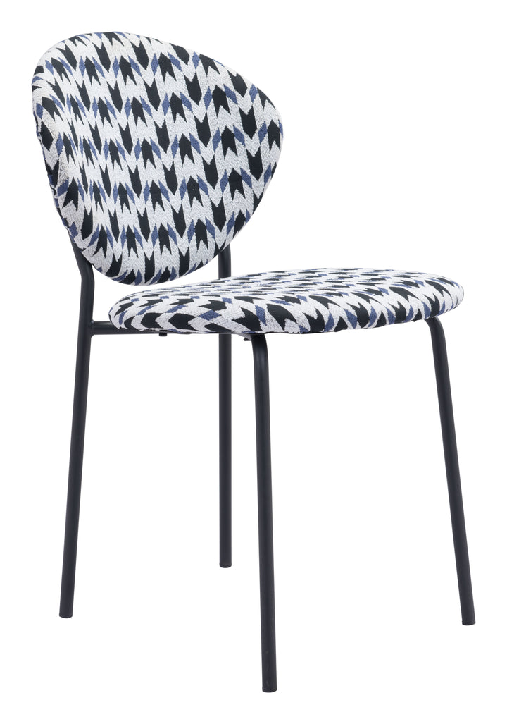 The Clyde Dining Chair (Set of 2) Geometric Print & Black  Era and Style Inspired Home Decor 1