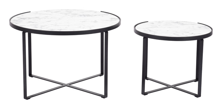 The Brioche Coffee Table Set (2-Piece) White & Black  Era and Style Inspired Home Decor 1