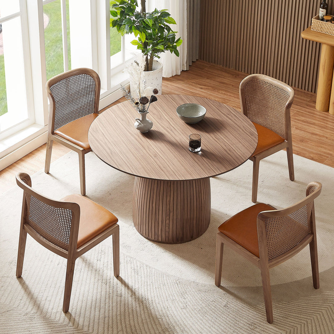 Walnut Wood Mid-Century Modern Dining Table