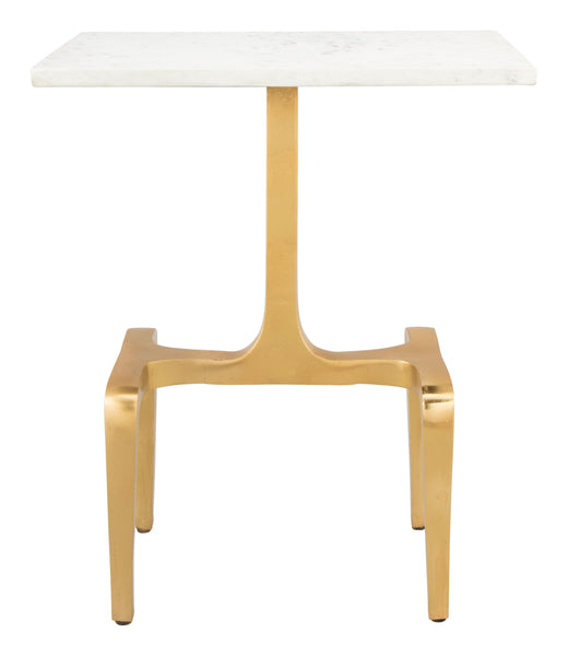 The Clement Side Table White & Gold