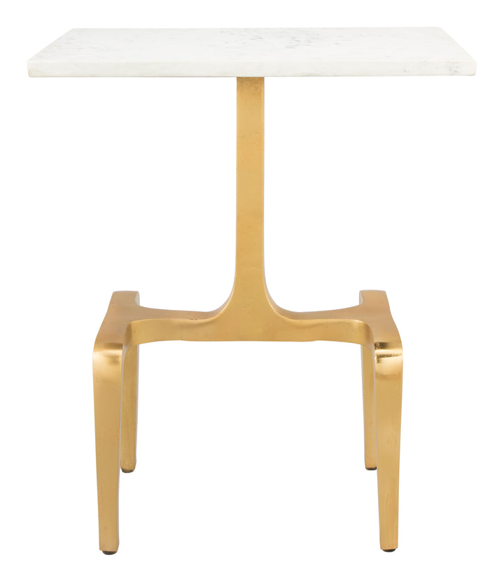 The Clement Side Table White & Gold